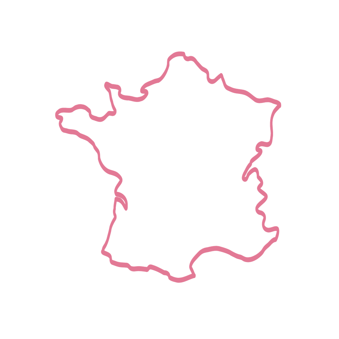 Logo carte de France rose